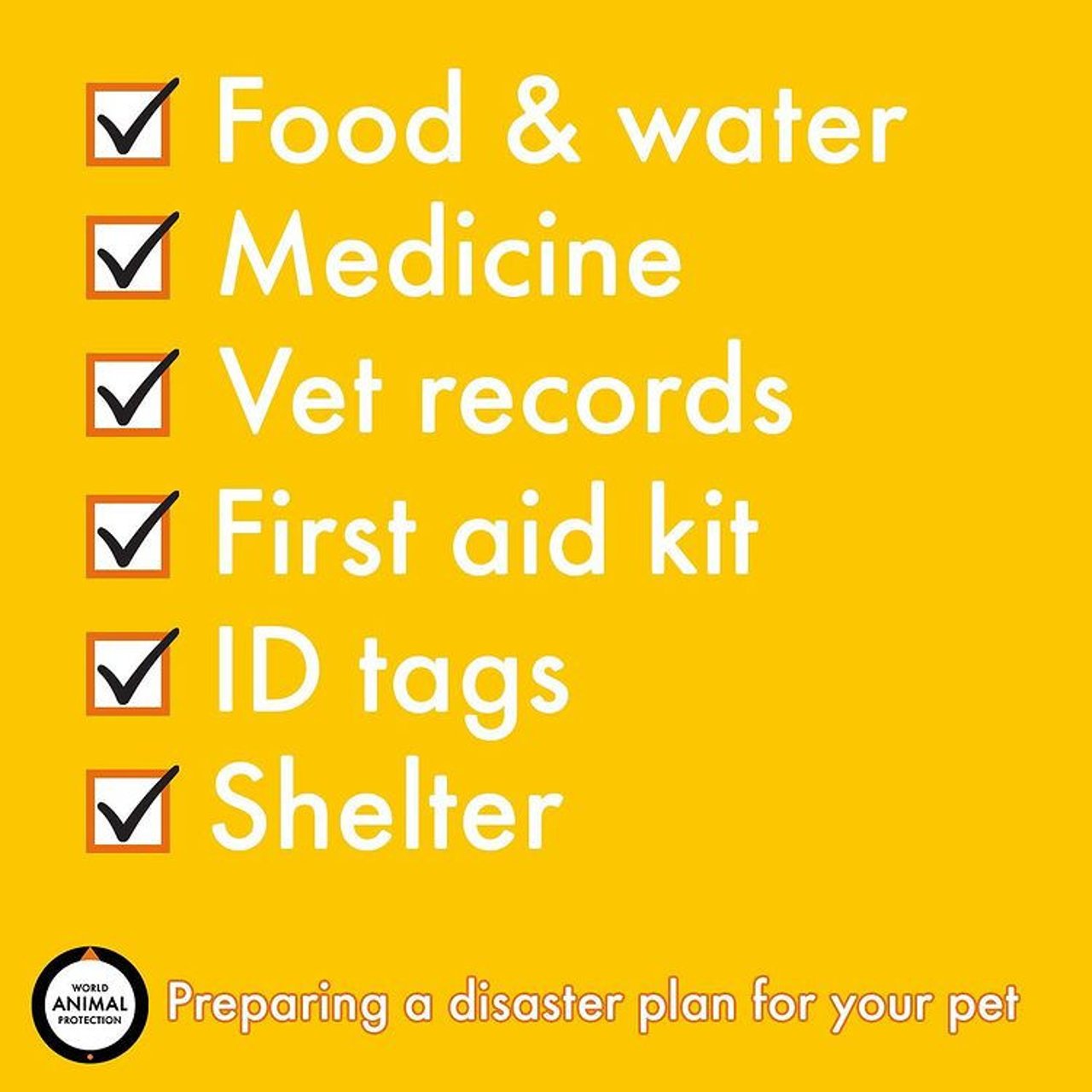 Pet Preparedness checklist