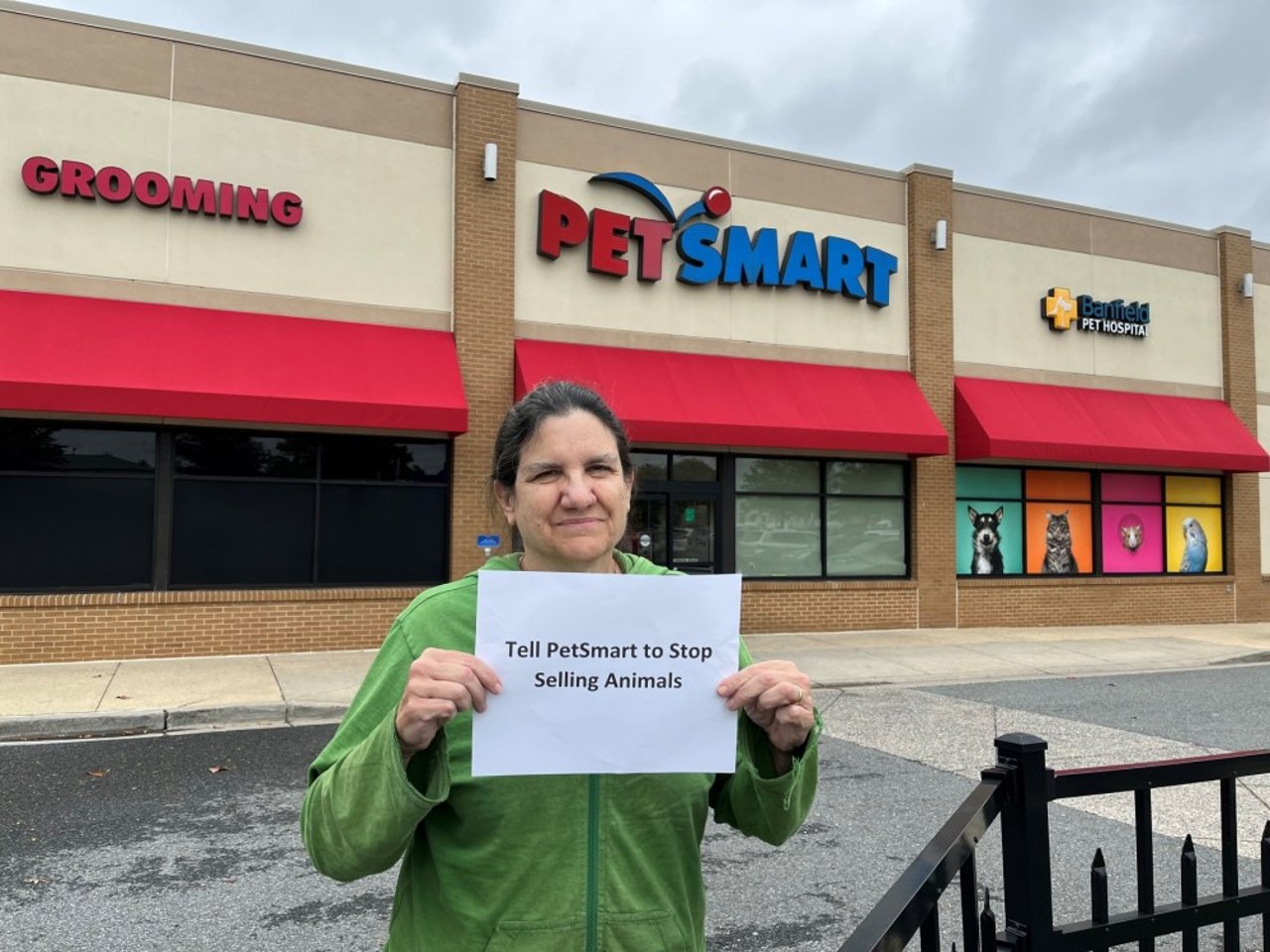 a supporter participating in the petsmart day of action