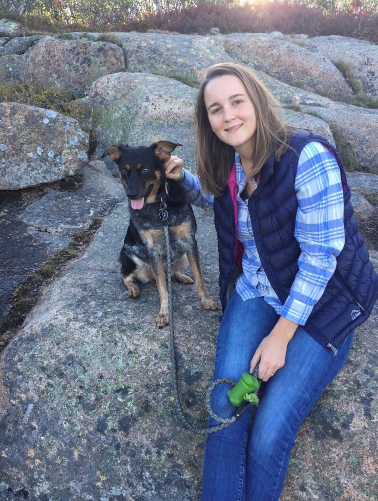 Emily Huggins with her dog