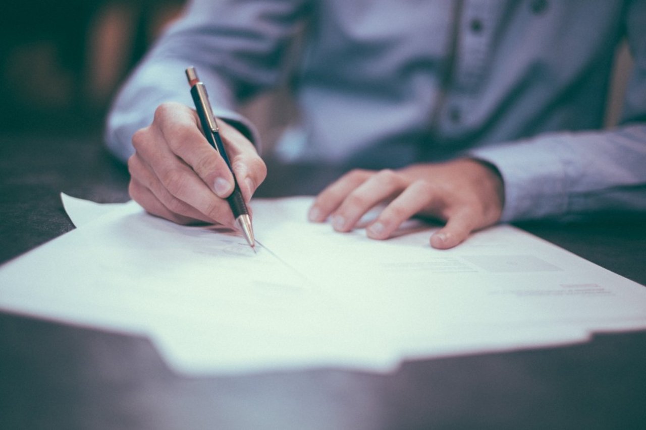 Man writing letter