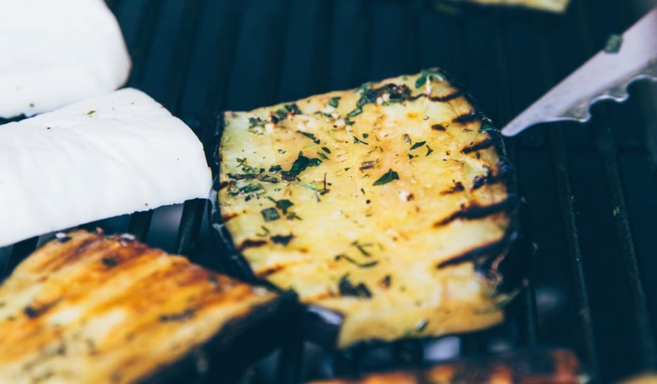 grilled eggplant on a grill