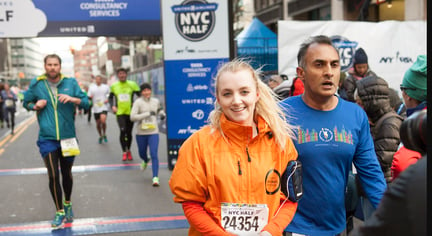 Evanna Lynch participating in one of the World Animal Protection marathon runs.