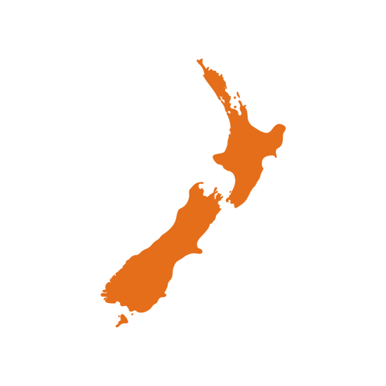 New Zealand map.