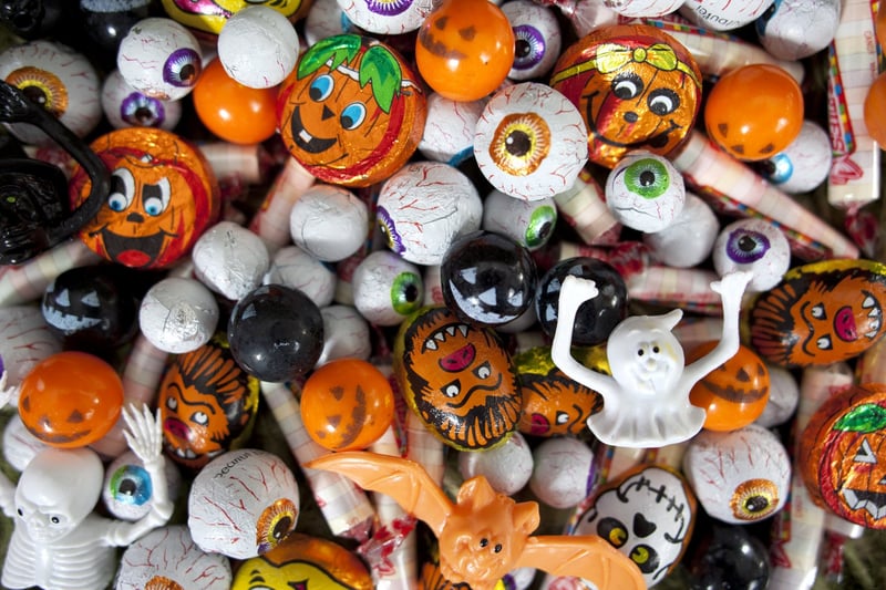an assortment of halloween candy