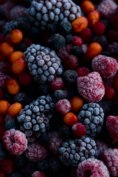 Frozen mixed berries.