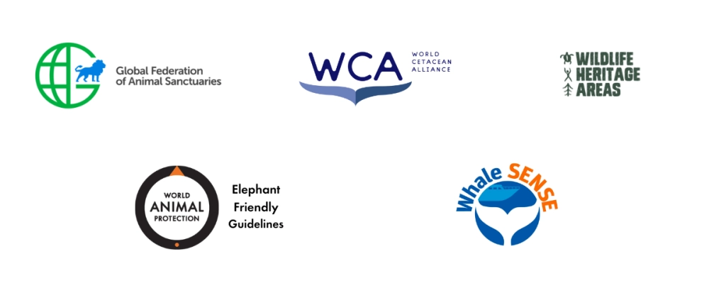A collage of companies who certify wildlife friendly companies