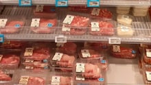 Meat products at a supermarket