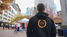 World Animal Protection team member in an unspecified city.
