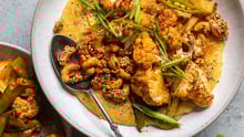 Creamy miso polenta bowl.