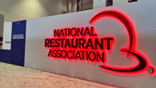 A sign for The National Restaurant Show.