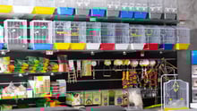 Pet stores shelves.