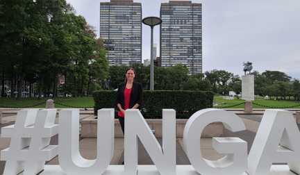 World Animal Protection External Affairs Manager Heather Brown at United Nations General Assembly.