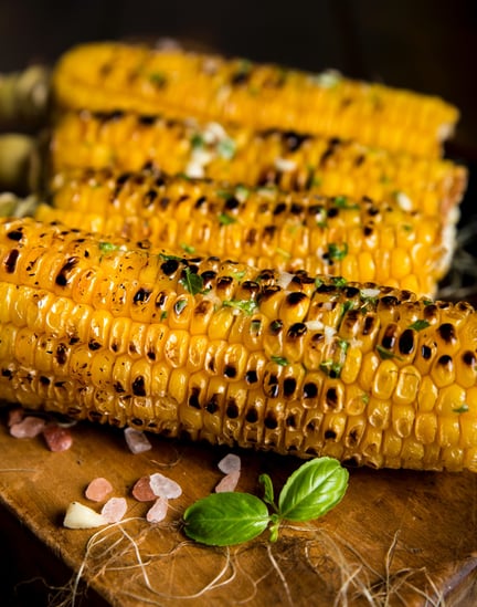 Roasted and charred corn from the grill