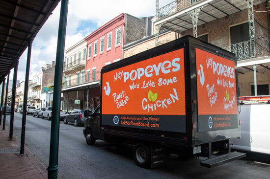 Our Popeyes campaign truck in New Orleans.