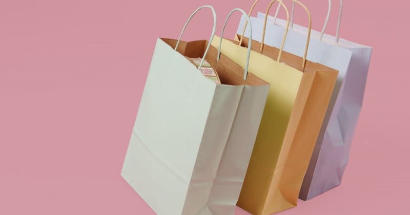 shopping bags lined up