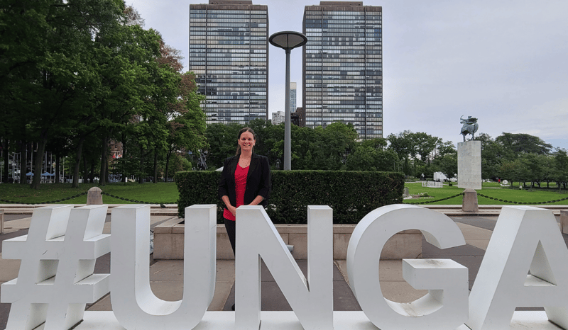 World Animal Protection External Affairs Manager Heather Brown at United Nations General Assembly.