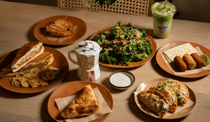 A shot of menu items at Vegan Cuban Cuisine in Miami, FL.
