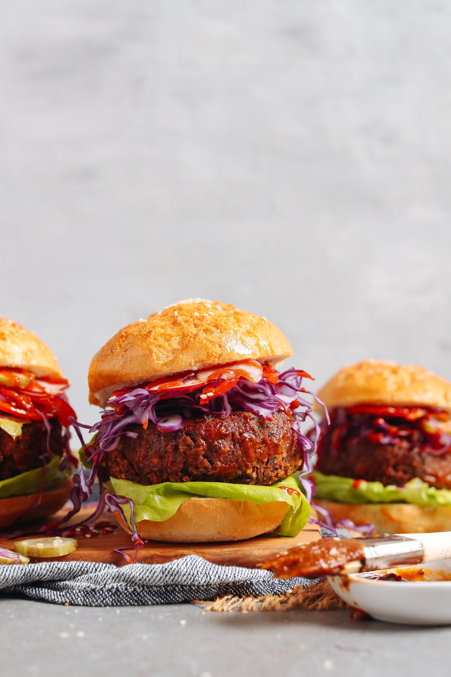 Smoky BBQ black bean burgers from The Minimalist Baker.