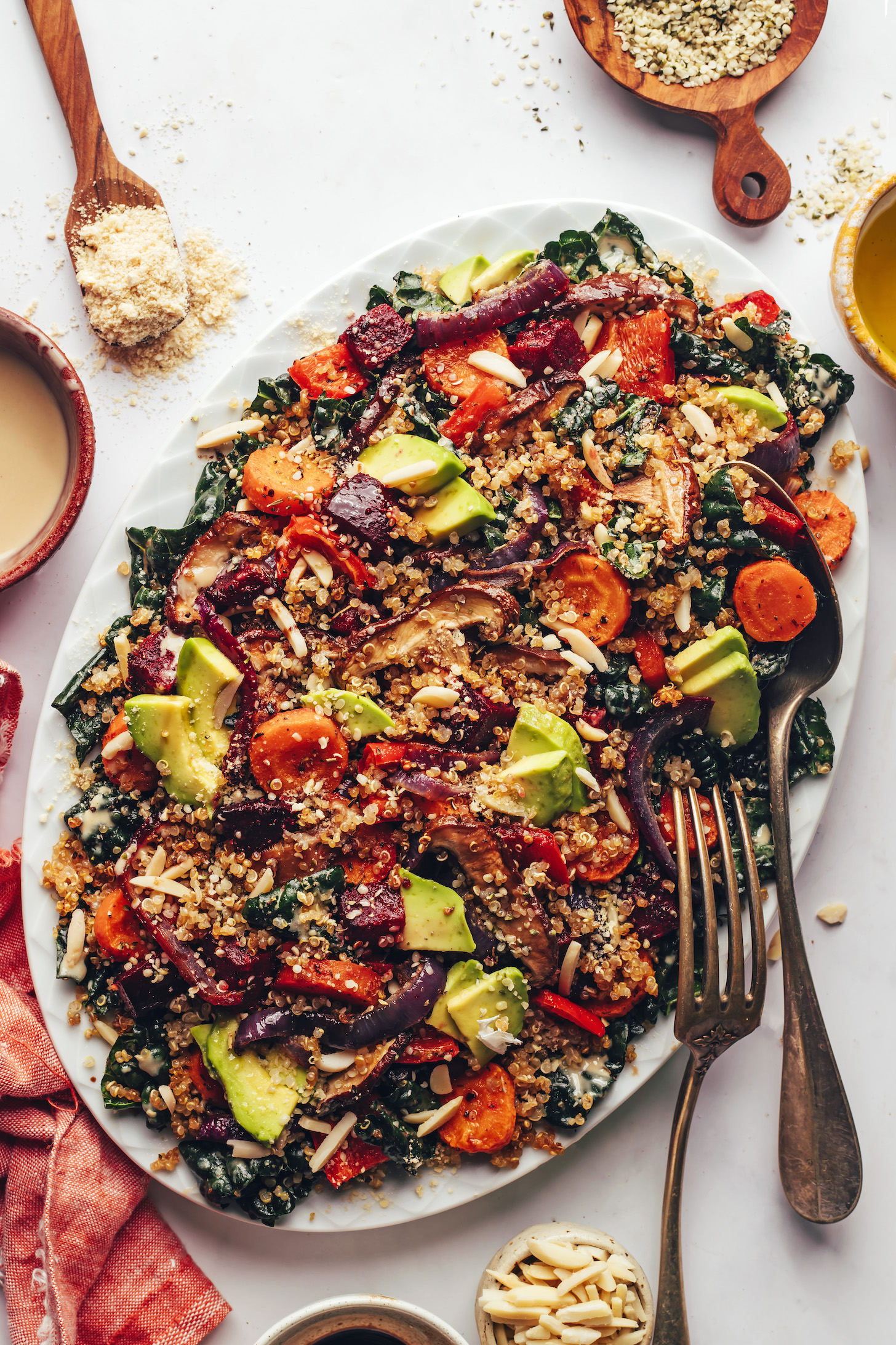 Crispy quinoa and roasted veg.